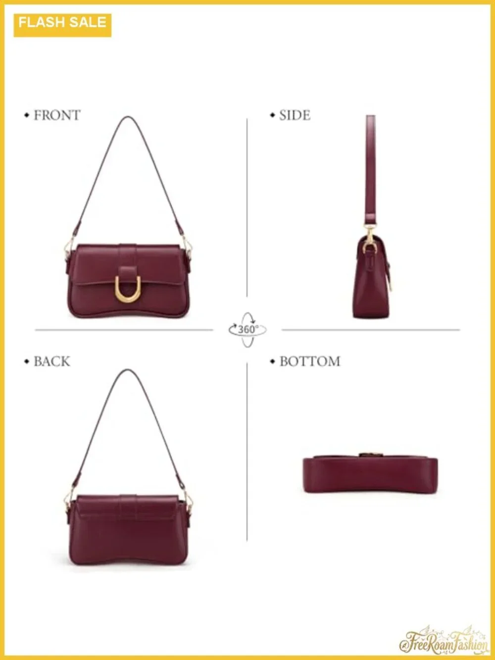 Small Hobo Shoulder Bag Underarm Purse for Women Vegan Leather Retro Clutch